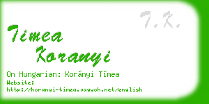 timea koranyi business card